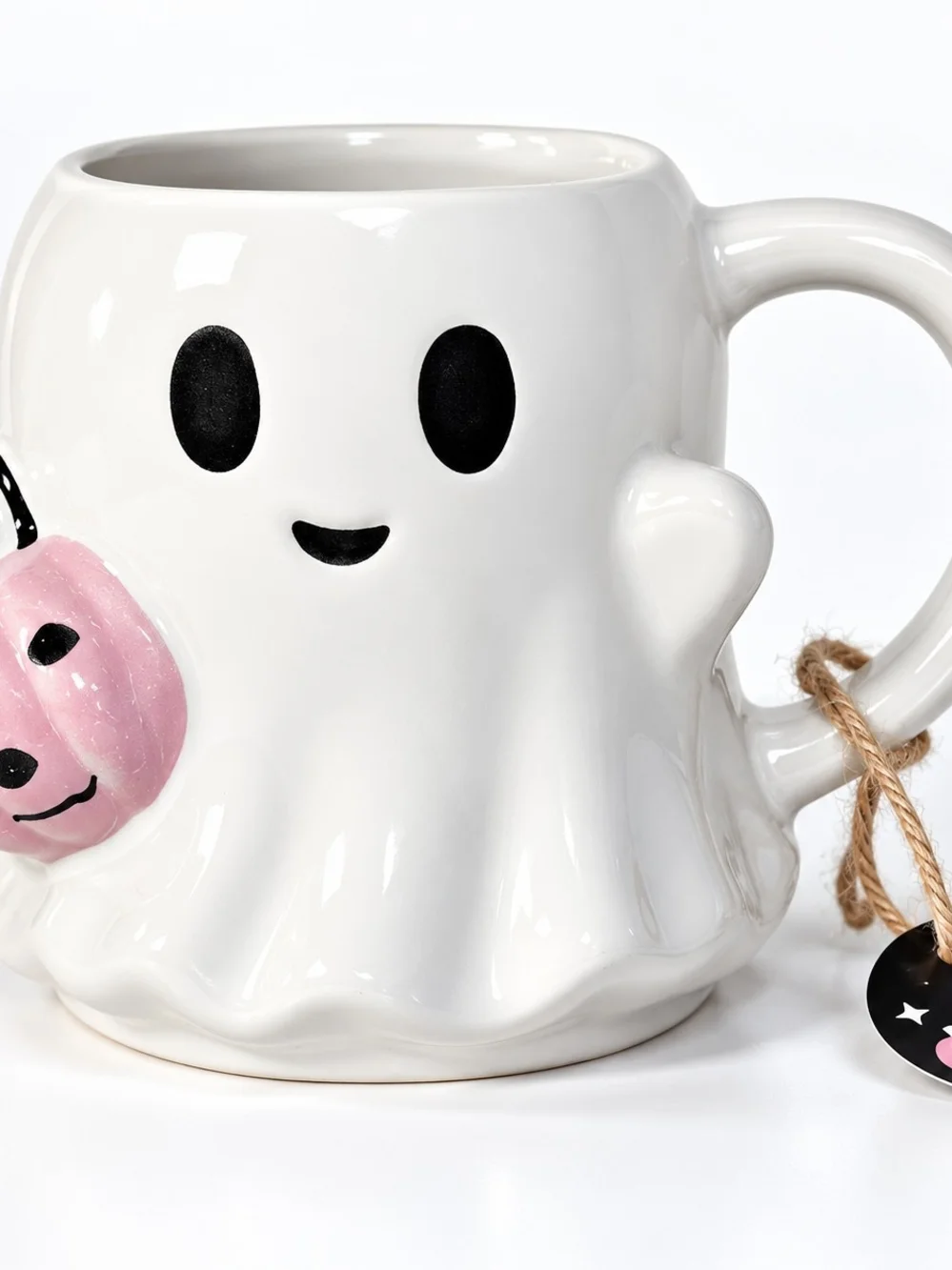 Halloween Ghost Pumpkin Ceramic Mug 18.5 Oz Spooky Glossy Fall Coffee & Tea Cup